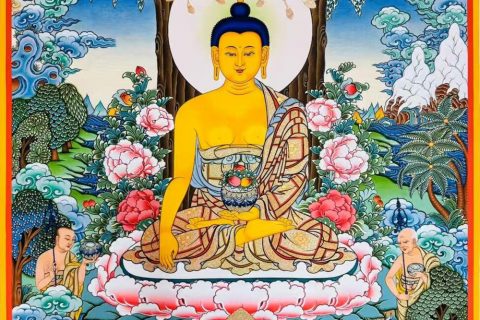 编号189-480880：彩绘唐卡-释迦牟尼佛（80*60CM左右）