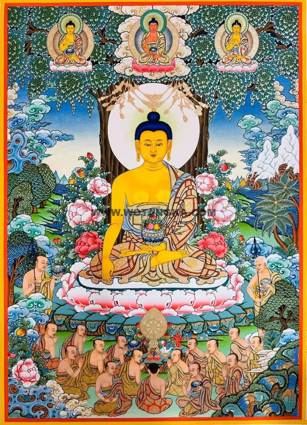 编号189-480880：彩绘唐卡-释迦牟尼佛（80*60CM左右）