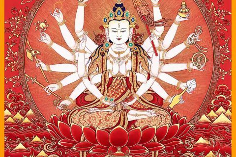 编号189-647883：红金唐卡-准提佛母（60*45CM左右）