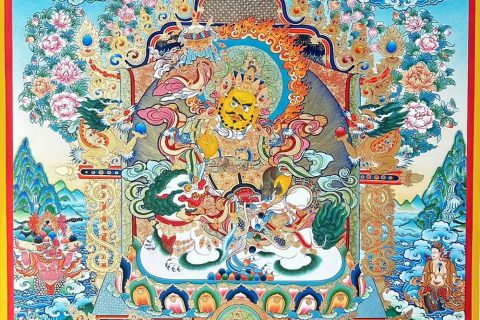 编号189-660591：彩绘唐卡-财宝天王· 五方财神（120*100CM左右）