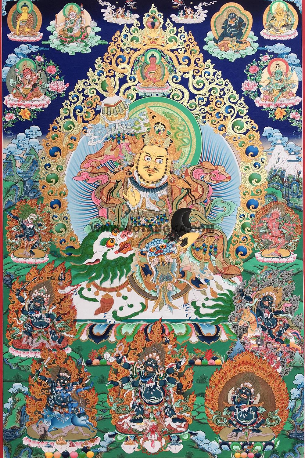 编号189-683436：彩绘唐卡-财宝天王（120*100CM左右）