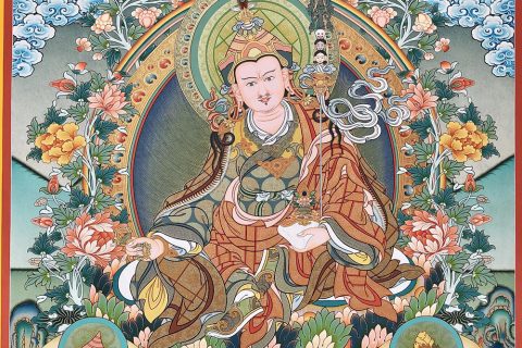 编号189-716733：彩绘唐卡-莲花生大士（100*70CM左右）