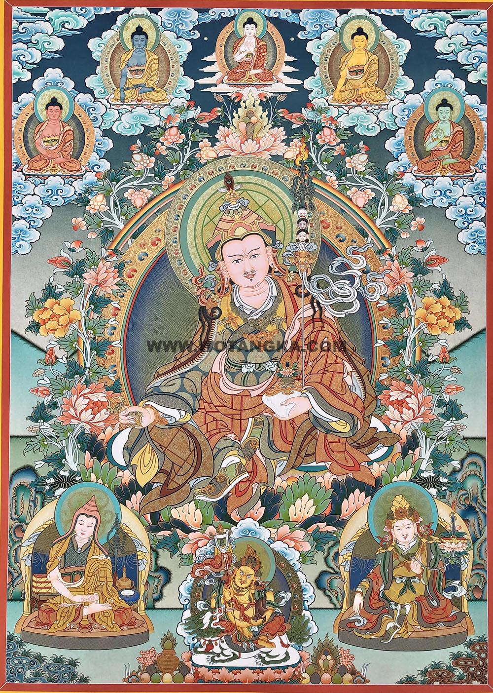 热贡-南木·画院:彩绘唐卡-莲花生大士(100*70CM左右)