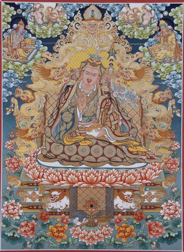 编号189-750183：彩绘唐卡-莲花生大士（80*60CM左右）
