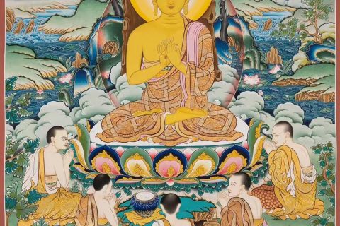 编号189-751242：彩绘唐卡-释迦牟尼佛（80*60CM左右）