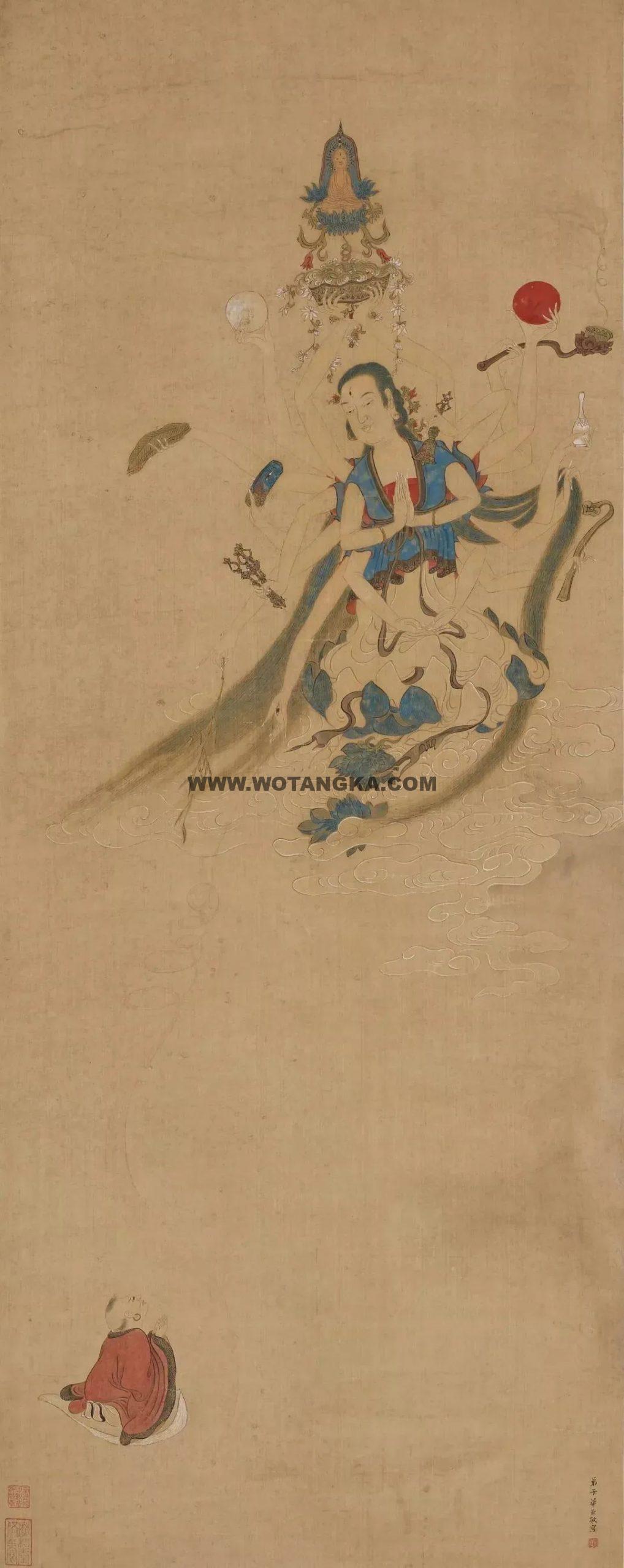 沃唐卡编号AC10592：孔雀大明王