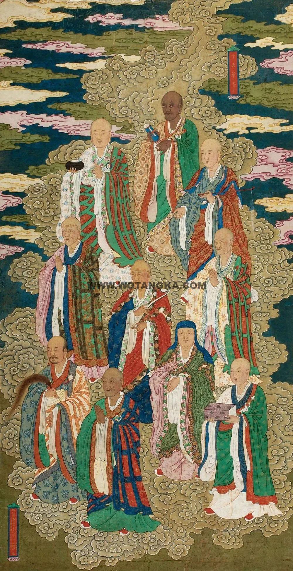 沃唐卡编号AC11697：佛陀十大弟子
