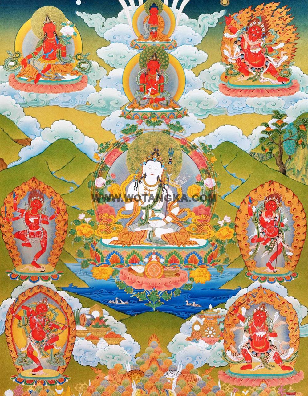 沃唐卡编号AC13265：怀业九本尊