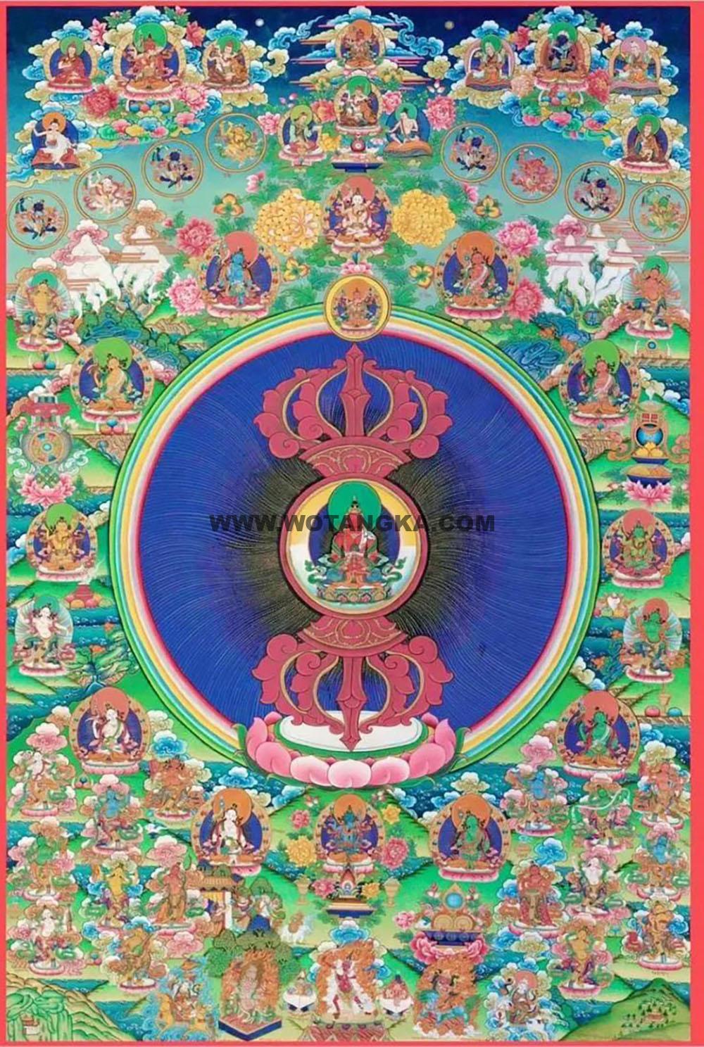 沃唐卡编号AC18439：长寿佛密修观想