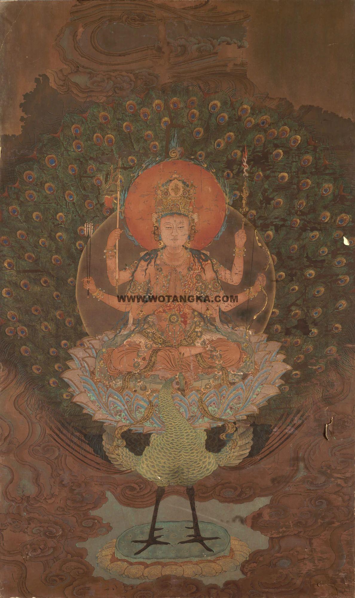 沃唐卡编号AC22851：孔雀大明王