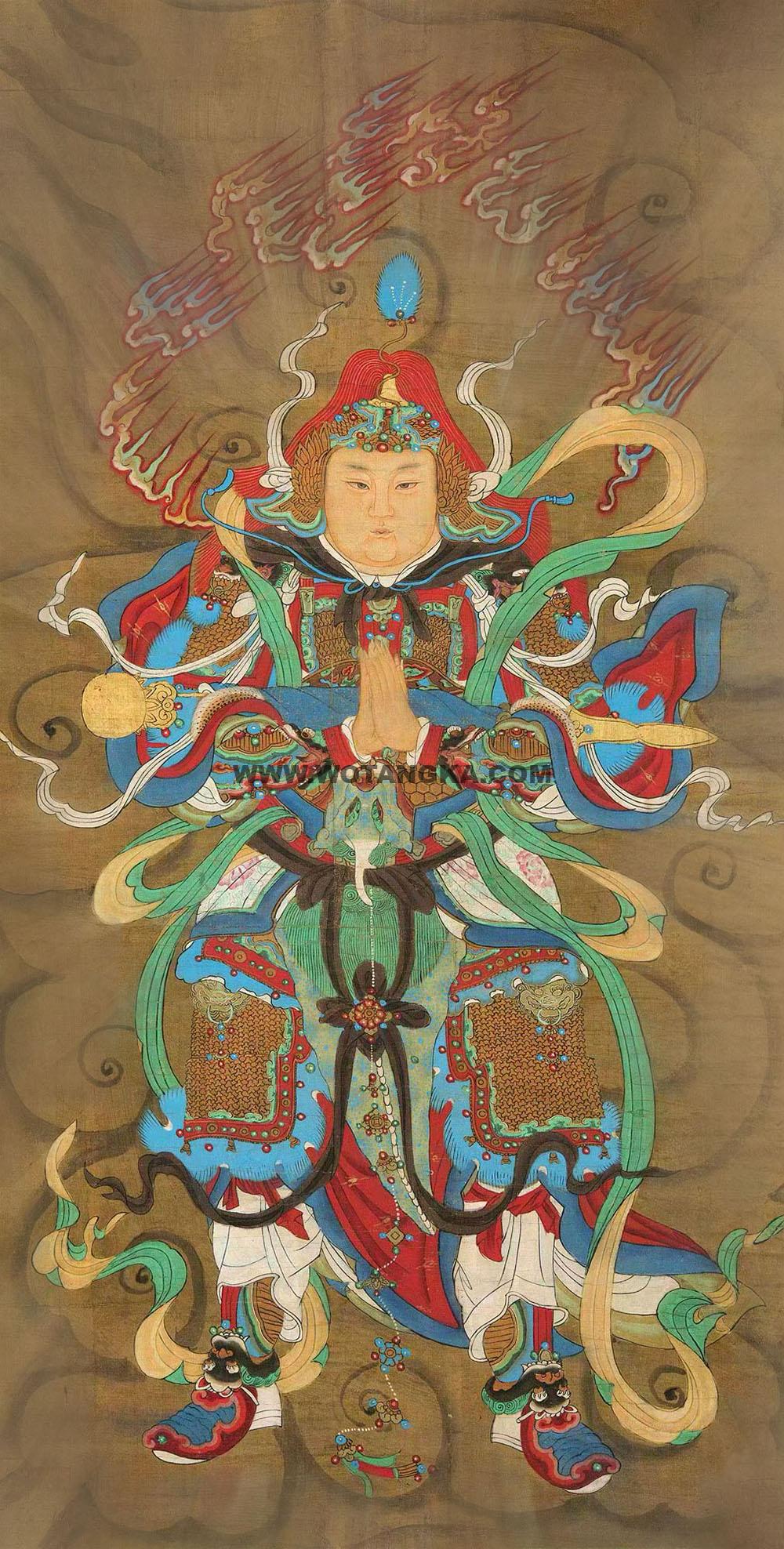 沃唐卡编号AC25649：韦陀菩萨| 沃唐卡www.WoTangKa.com