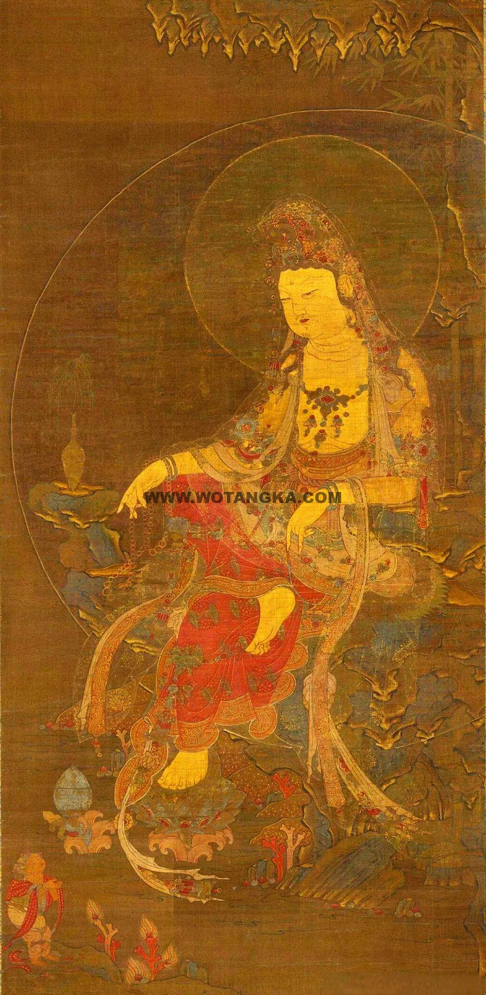 沃唐卡编号AC30825：水月观音