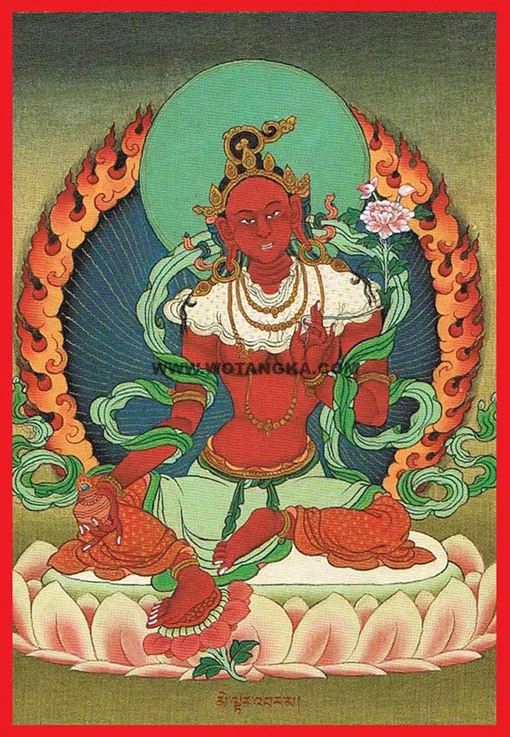沃唐卡编号AC48210：火炽燃度母