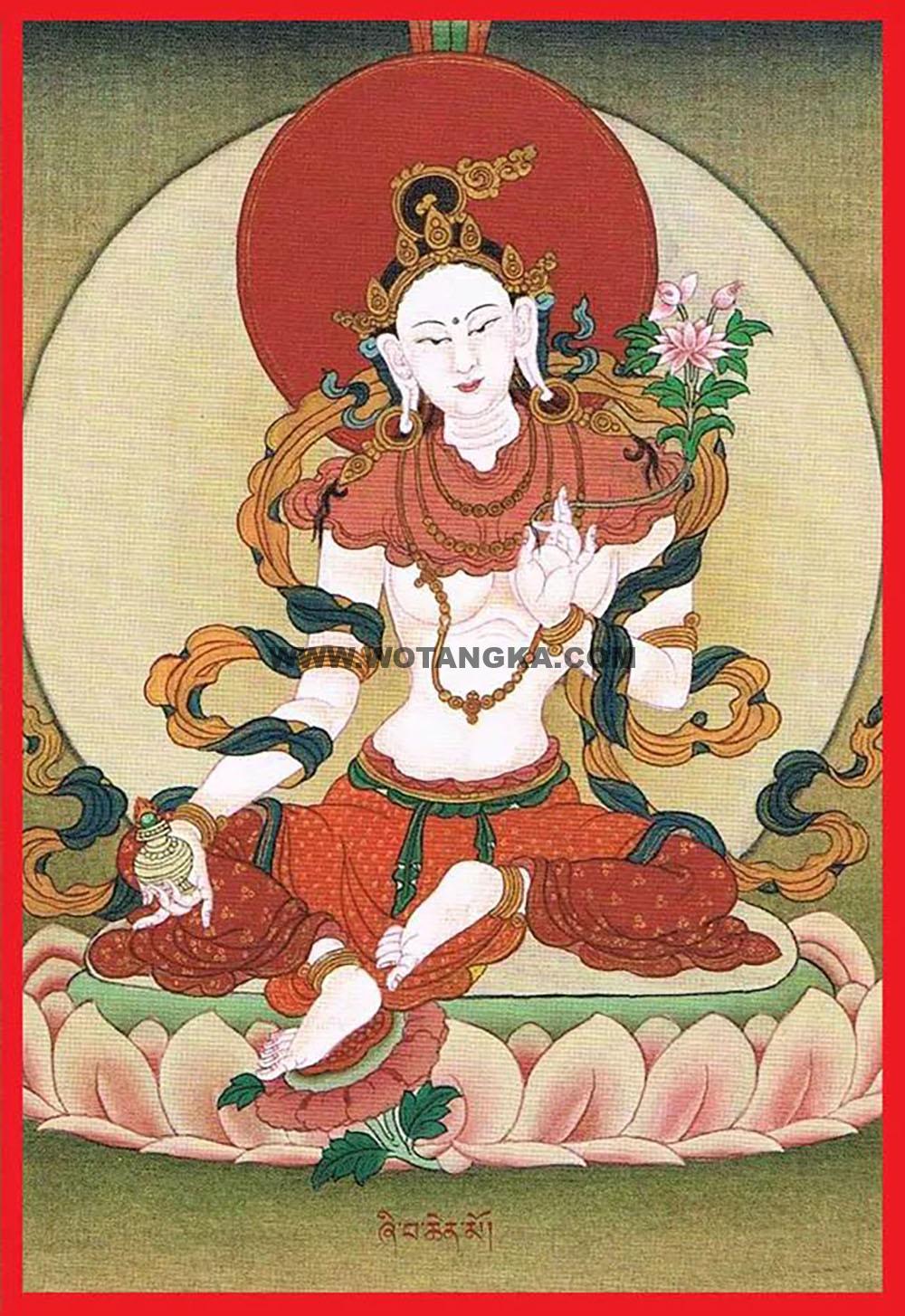 沃唐卡编号AC51486：白色大寂静度母