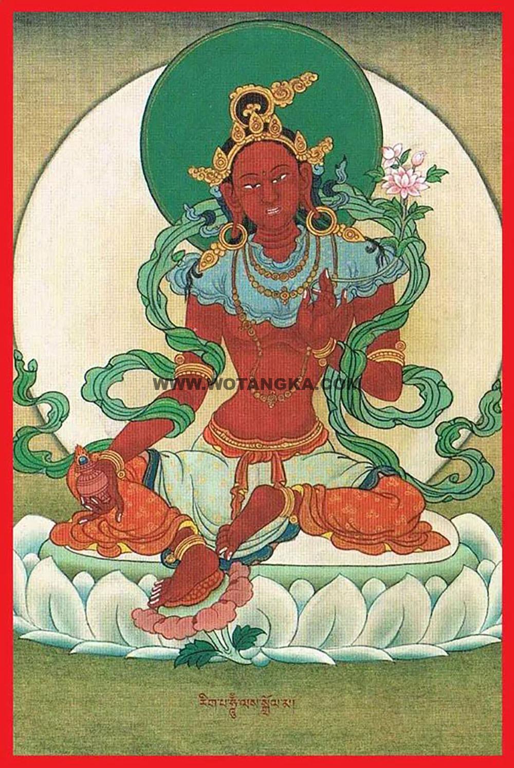 沃唐卡编号AC56230：明咒吽生度母