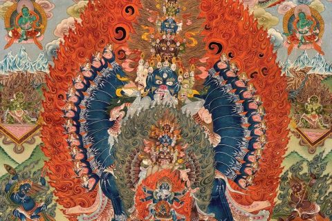 沃唐卡编号AC62584：大殊胜黑如嘎明王