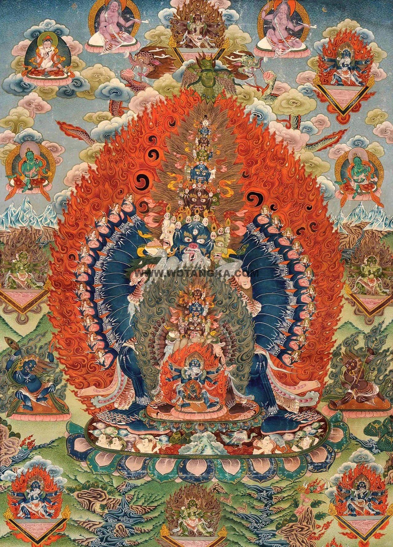 沃唐卡编号AC62584：大殊胜黑如嘎明王