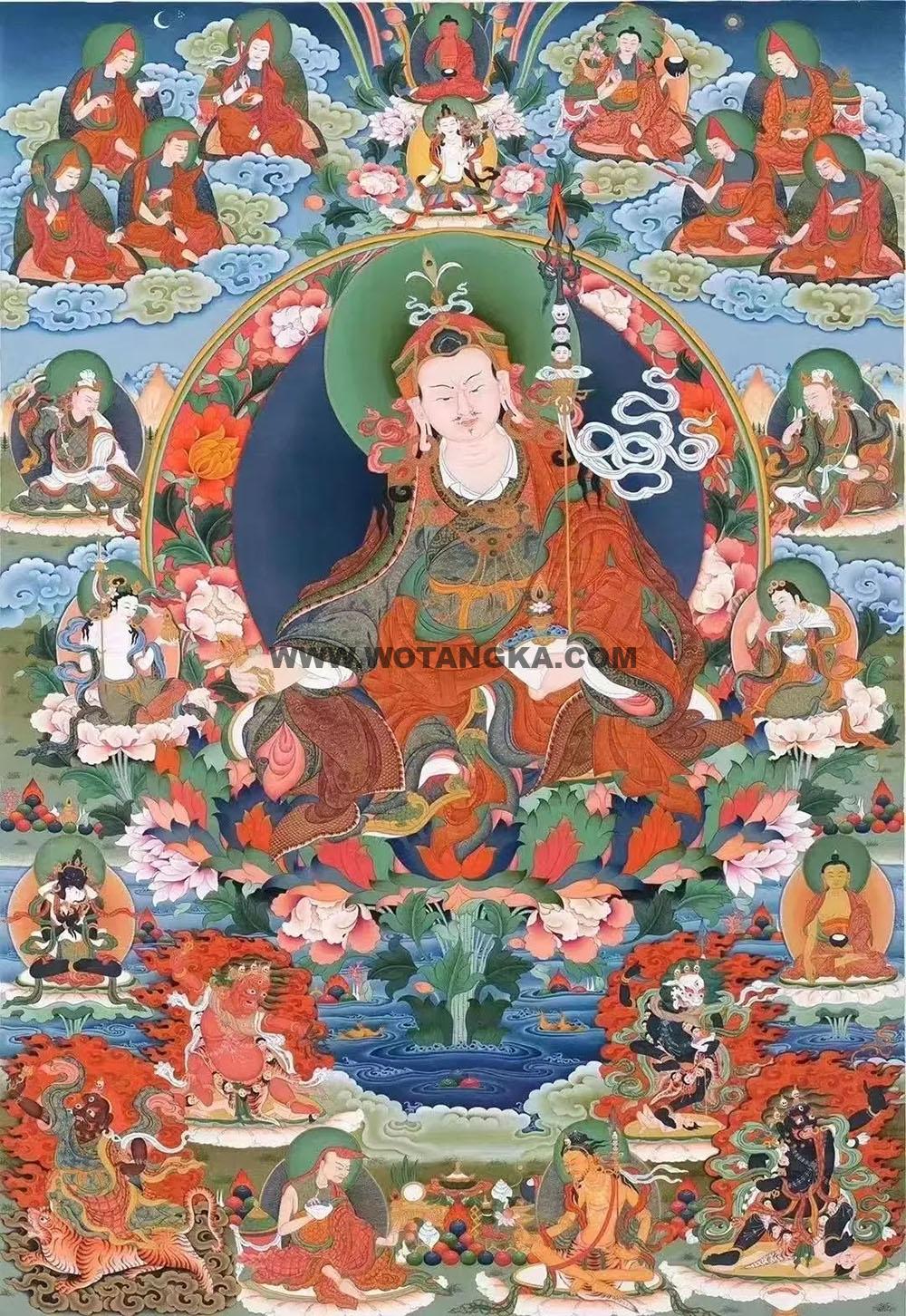 沃唐卡编号AC63817：莲花生大师八变相