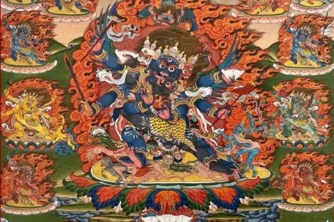 沃唐卡编号AC69427：文殊身大威德金刚