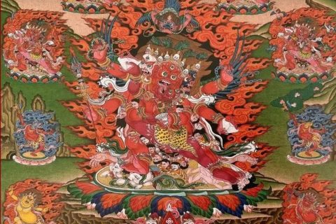 沃唐卡编号AC72958：莲花语马头明王