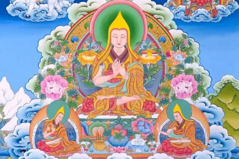 沃唐卡编号AC89357：宗喀巴大师五照见