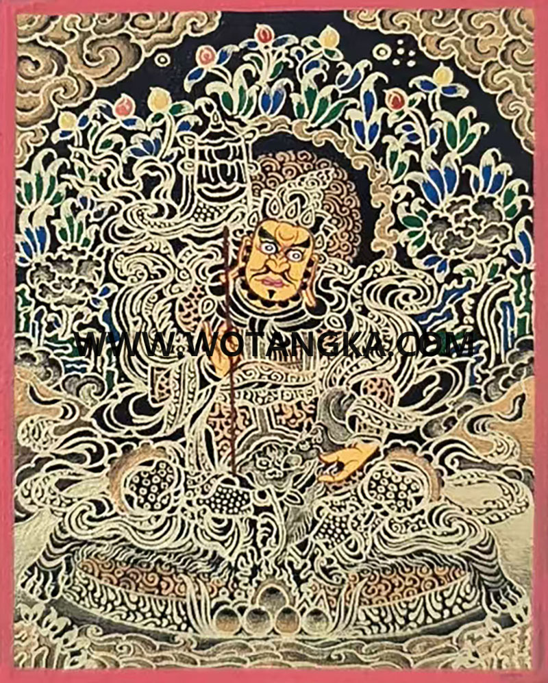 编号118-6538179：黑金小唐卡-财宝天王（长方形·5*4CM左右）