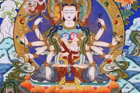 编号138-167483：彩绘唐卡-准提佛母（60*44CM左右）