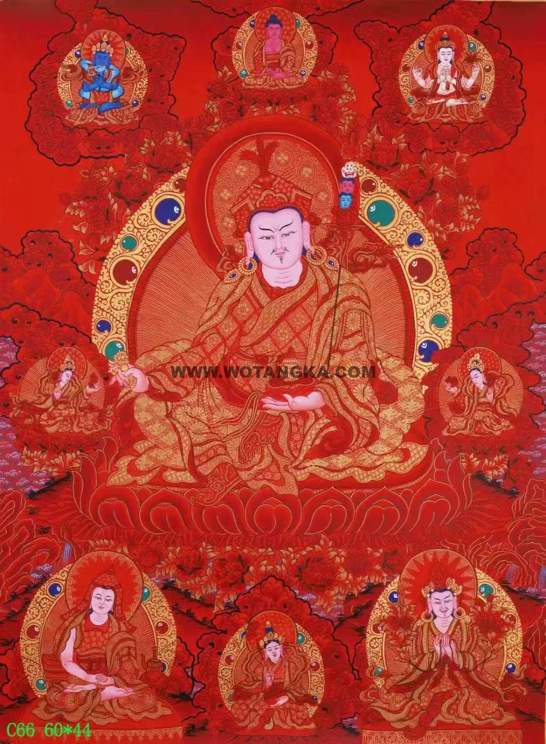 编号138-218574：红金唐卡-莲花生大士（60*44CM左右）