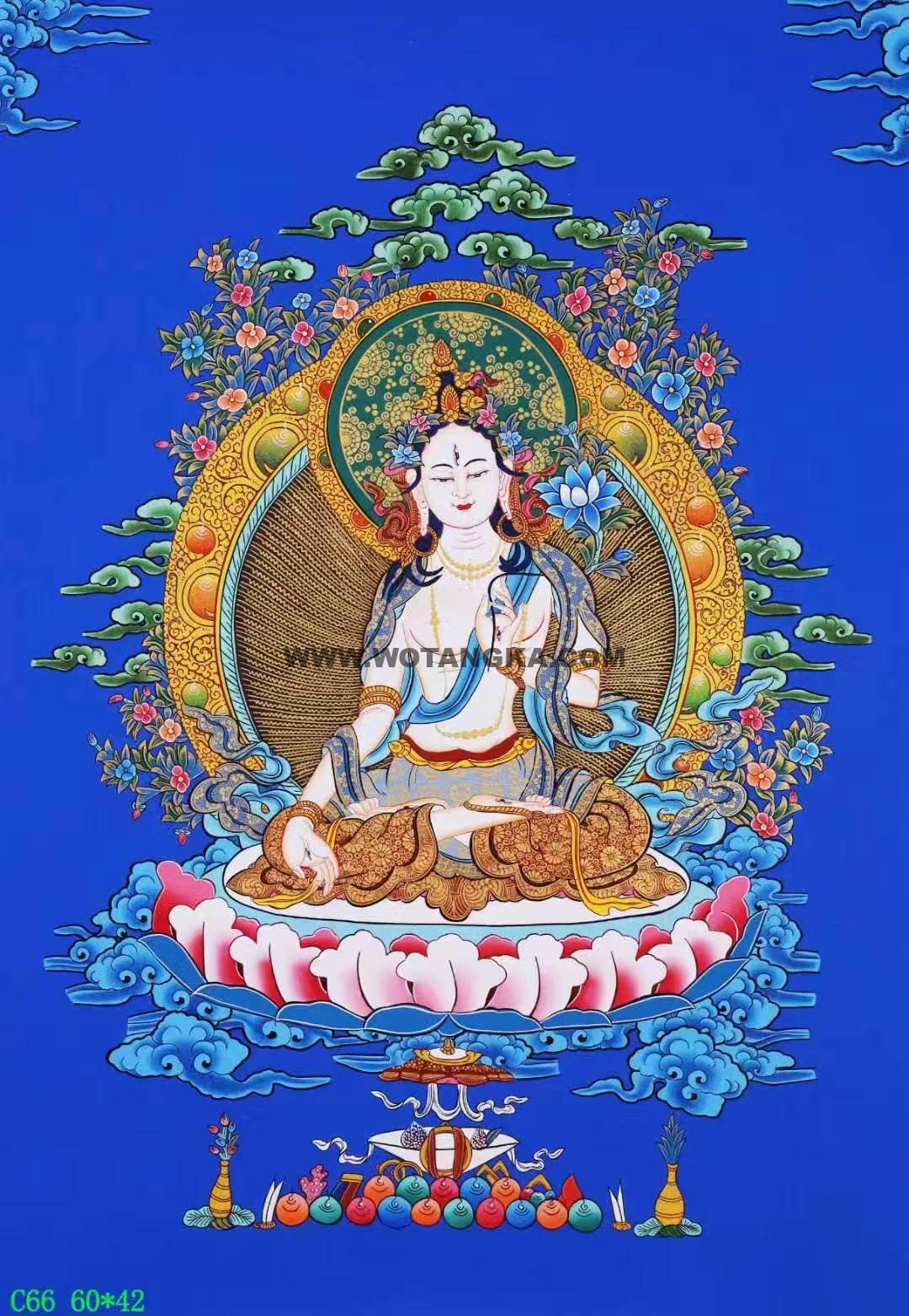 编号138-268391：彩绘唐卡-白度母（60*42CM左右）