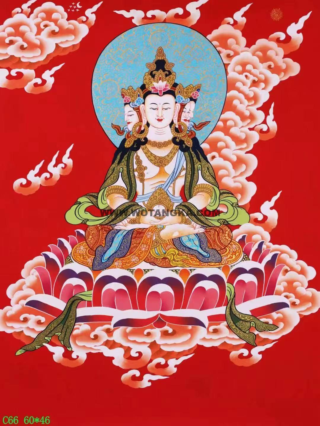 编号138-275386：彩绘唐卡-四面大日如来（60*46CM左右）