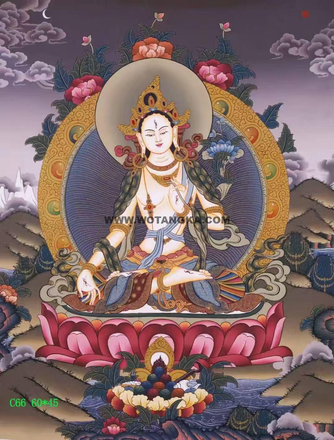 编号138-375892：彩绘唐卡-白度母（60*45CM左右）