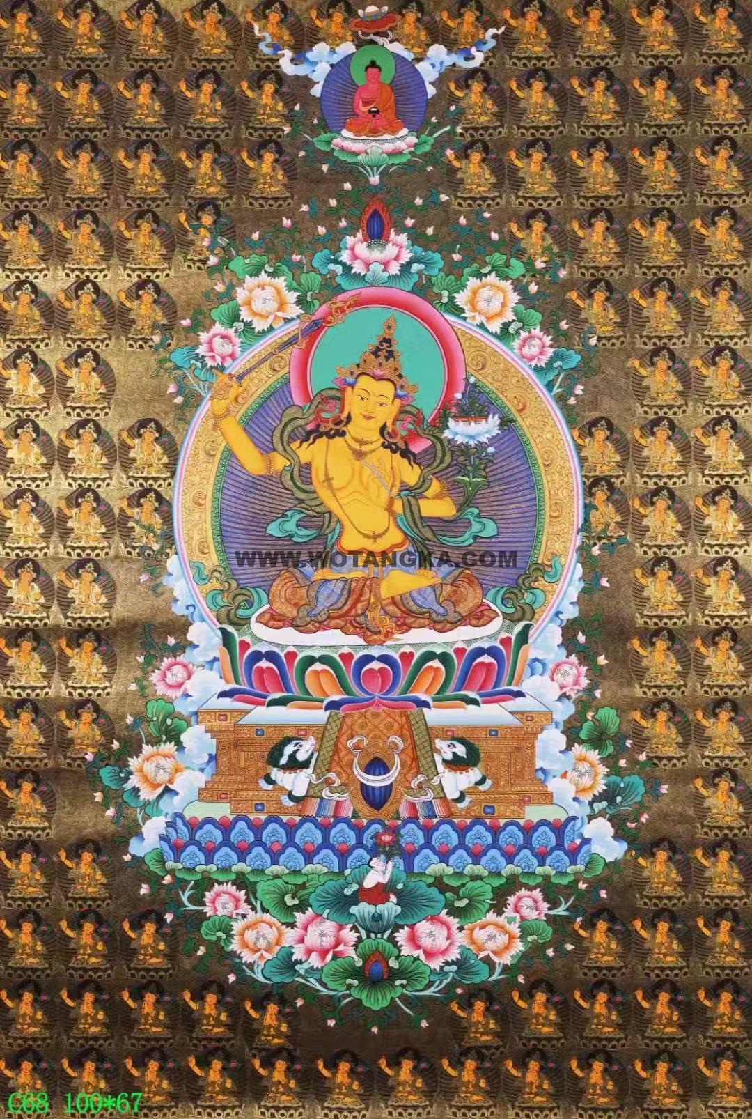 编号138-384126：彩绘唐卡-文殊菩萨（100*67CM左右）