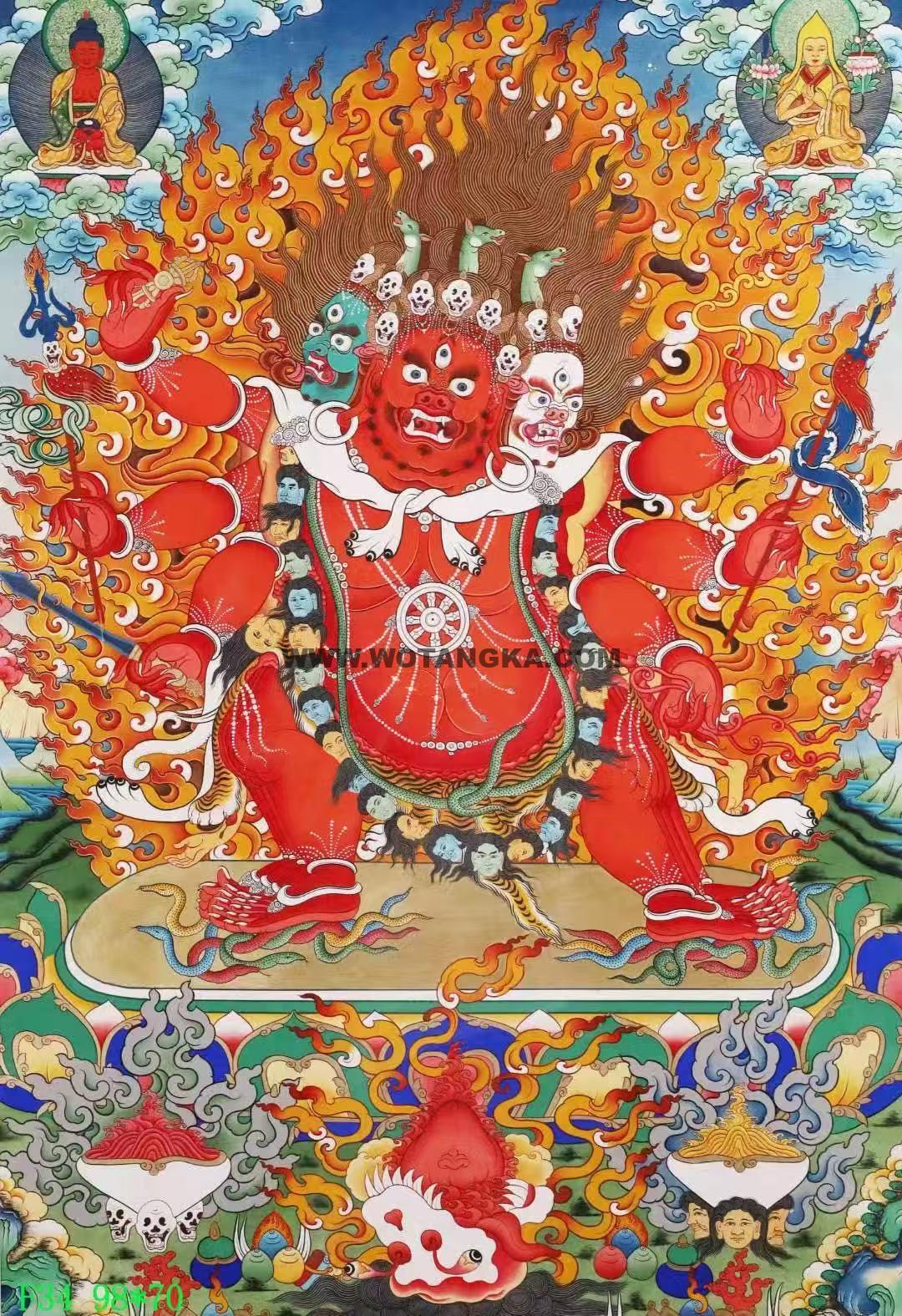编号138-472691:彩绘唐卡-马头金刚(98*70CM左右)