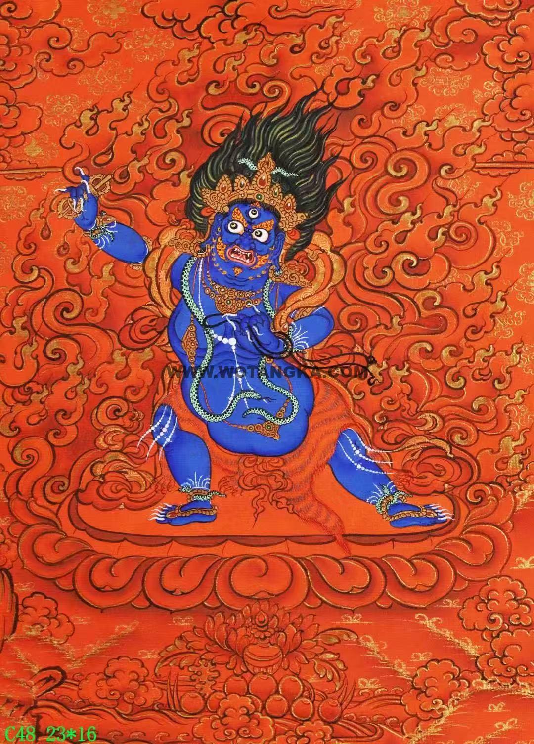 编号138-493186：红金唐卡-金刚手菩萨（75*53CM左右）