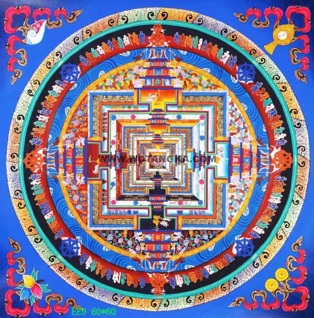 编号138-548943：彩绘唐卡-时轮金刚坛城（60*60CM左右）