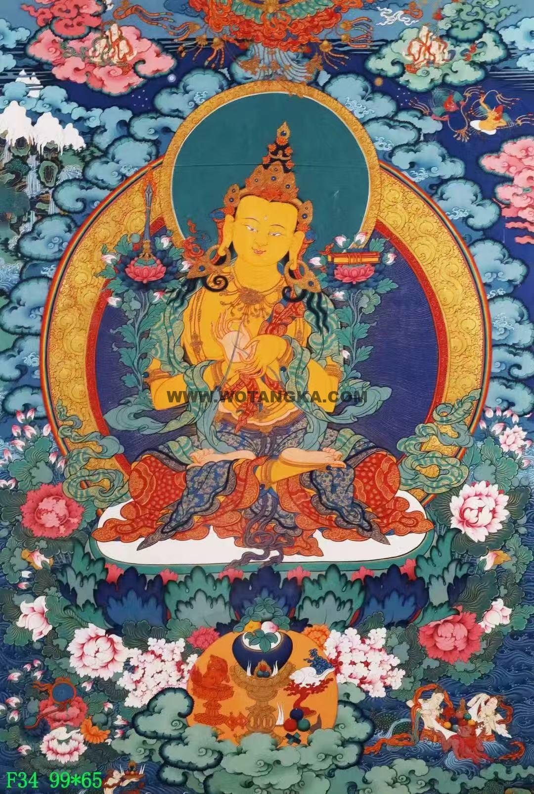 编号138-629175：彩绘唐卡-文殊菩萨（99*65CM左右）