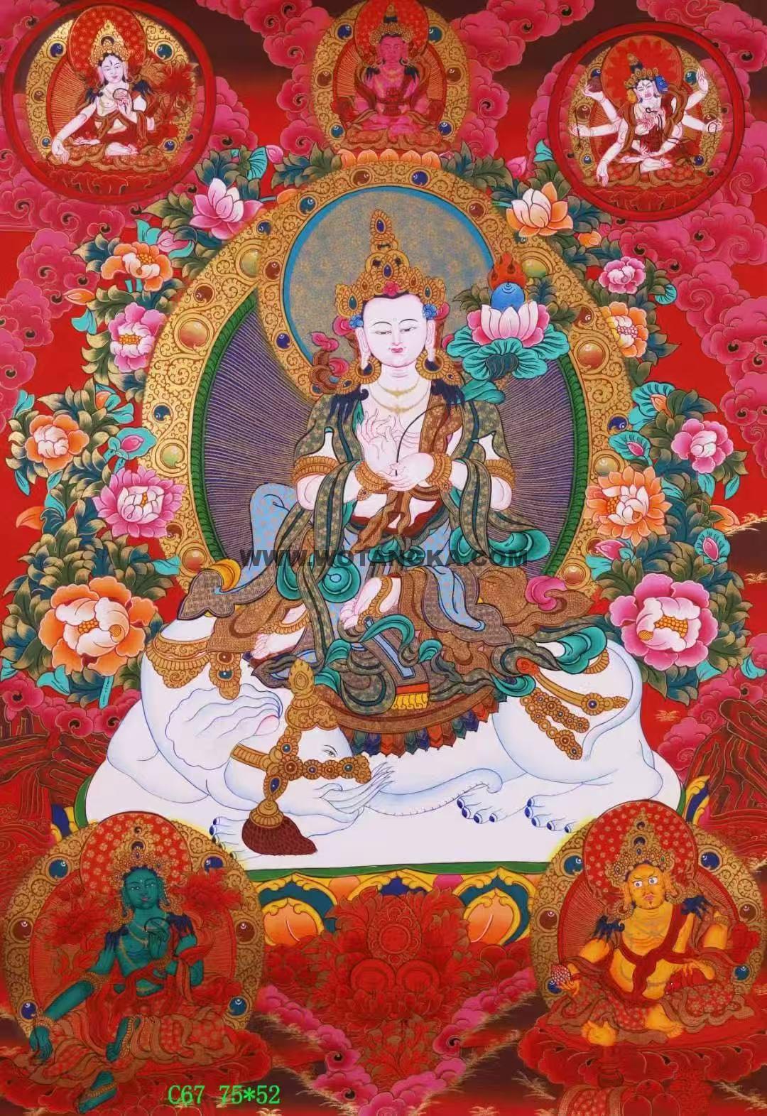 编号138-694173：红金唐卡-普贤菩萨（75*52CM左右）