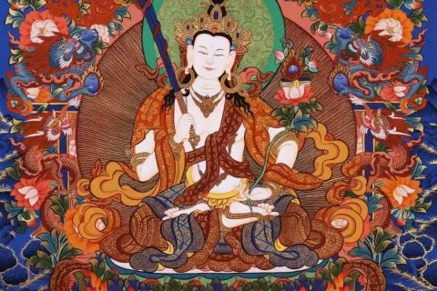 编号138-736914：彩绘唐卡-虚空藏菩萨（73*49CM左右）