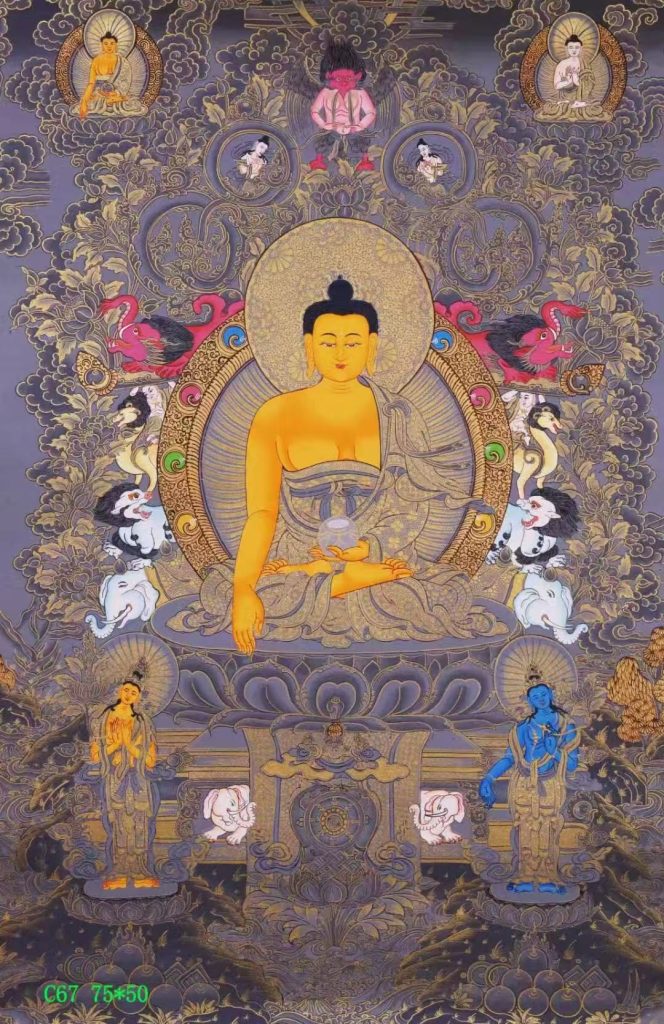 编号138-815934：彩绘唐卡-释迦牟尼佛（75*50CM左右）