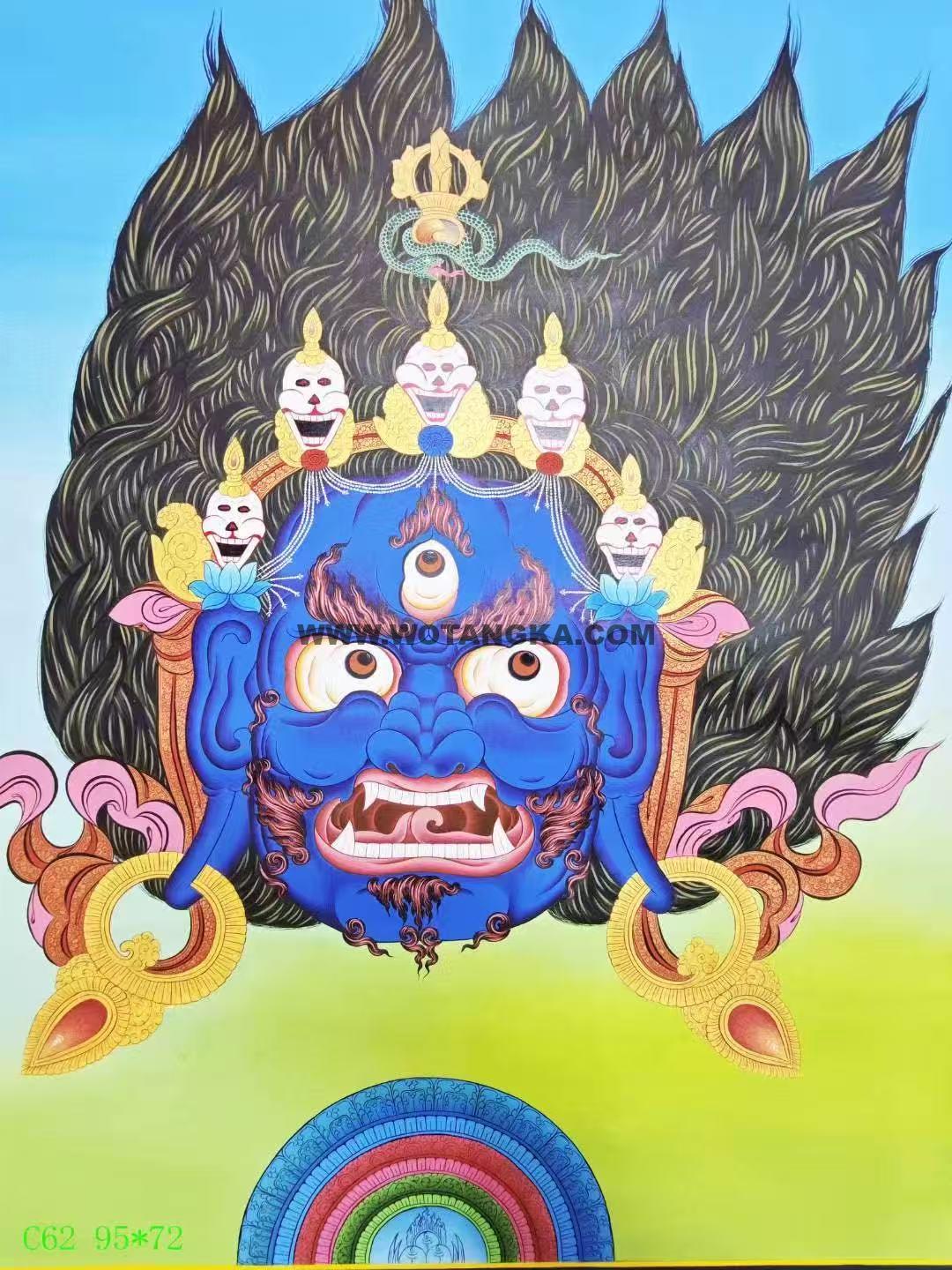 编号138-872614：彩绘唐卡-六臂玛哈嘎拉（95*72CM左右）