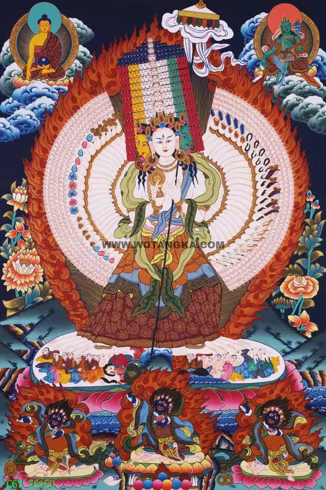 编号138-914825：彩绘唐卡-大白伞盖佛母（76*50CM左右）