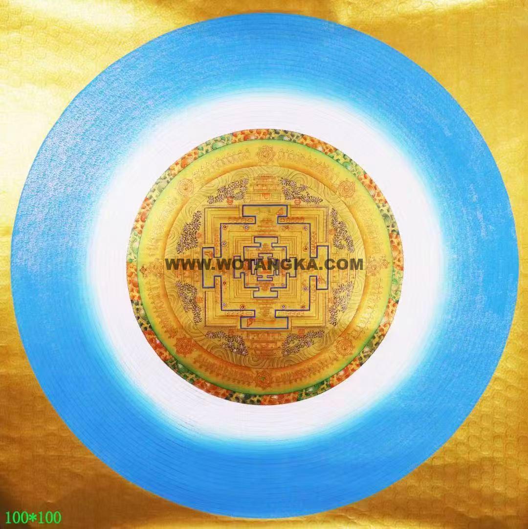 编号138-948172：黄金唐卡-时轮金刚坛城（100*100CM左右）