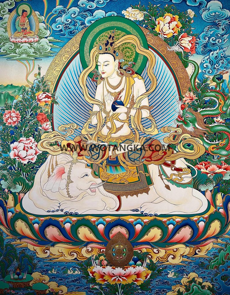 编号189-837359：彩绘唐卡-普贤菩萨（60*45CM左右）