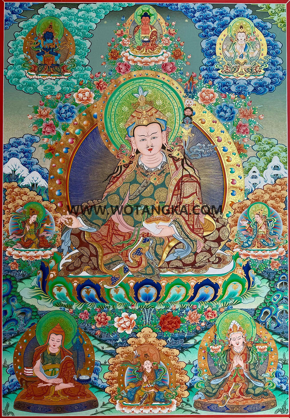 编号189-837613：彩绘唐卡-莲花生大士（80*60CM左右）