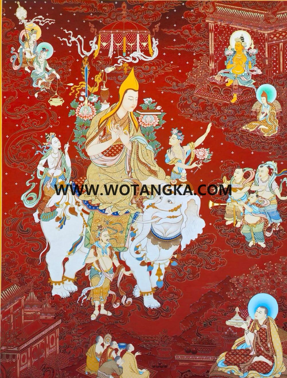 编号189-846843：红金唐卡-宗喀巴大师（70*50CM左右）