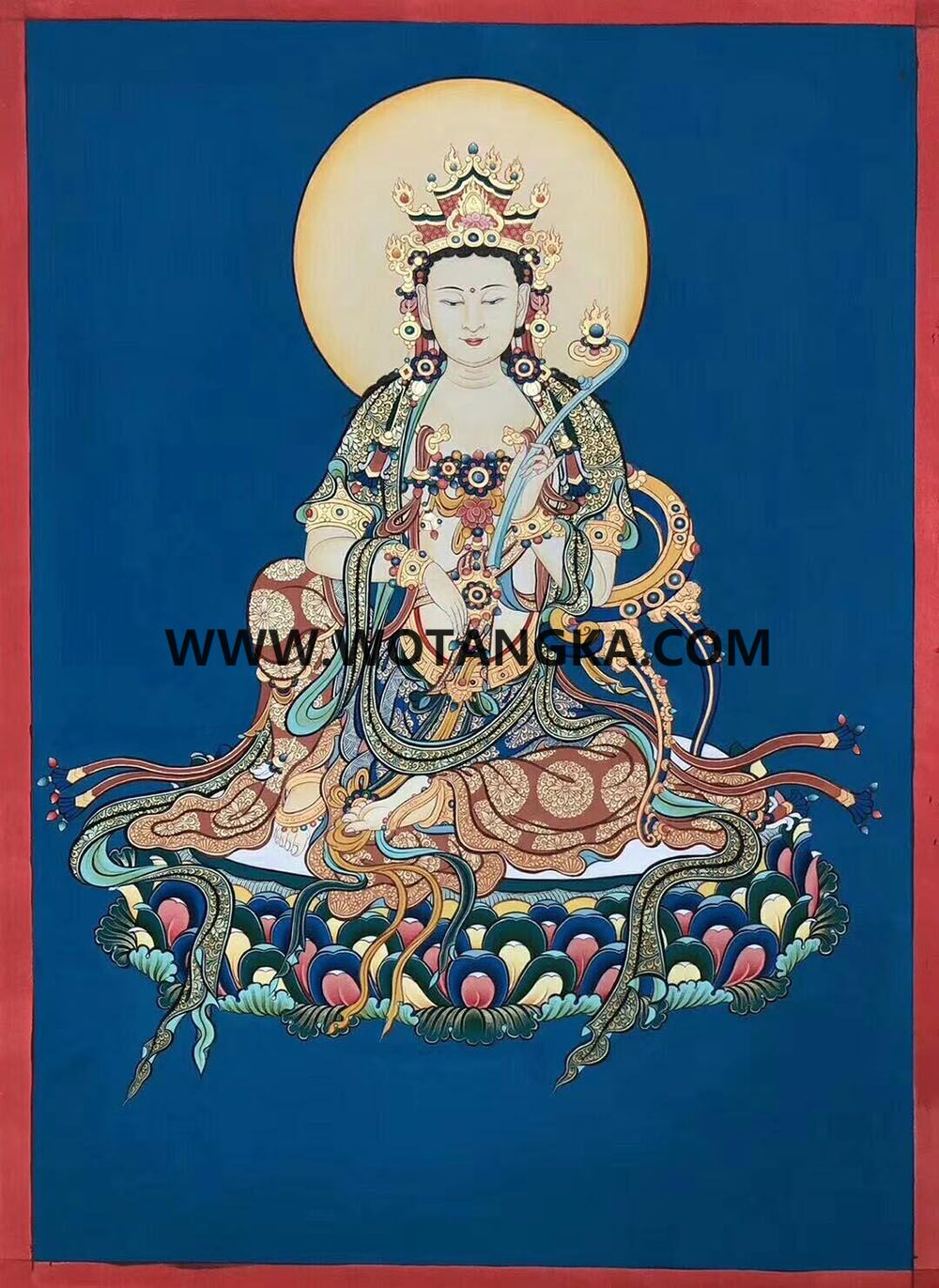 ｜已结缘·可定制｜唐卡寄卖编号：JM·189-854400-普贤菩萨玉如意端坐平安大德供养图（彩唐）