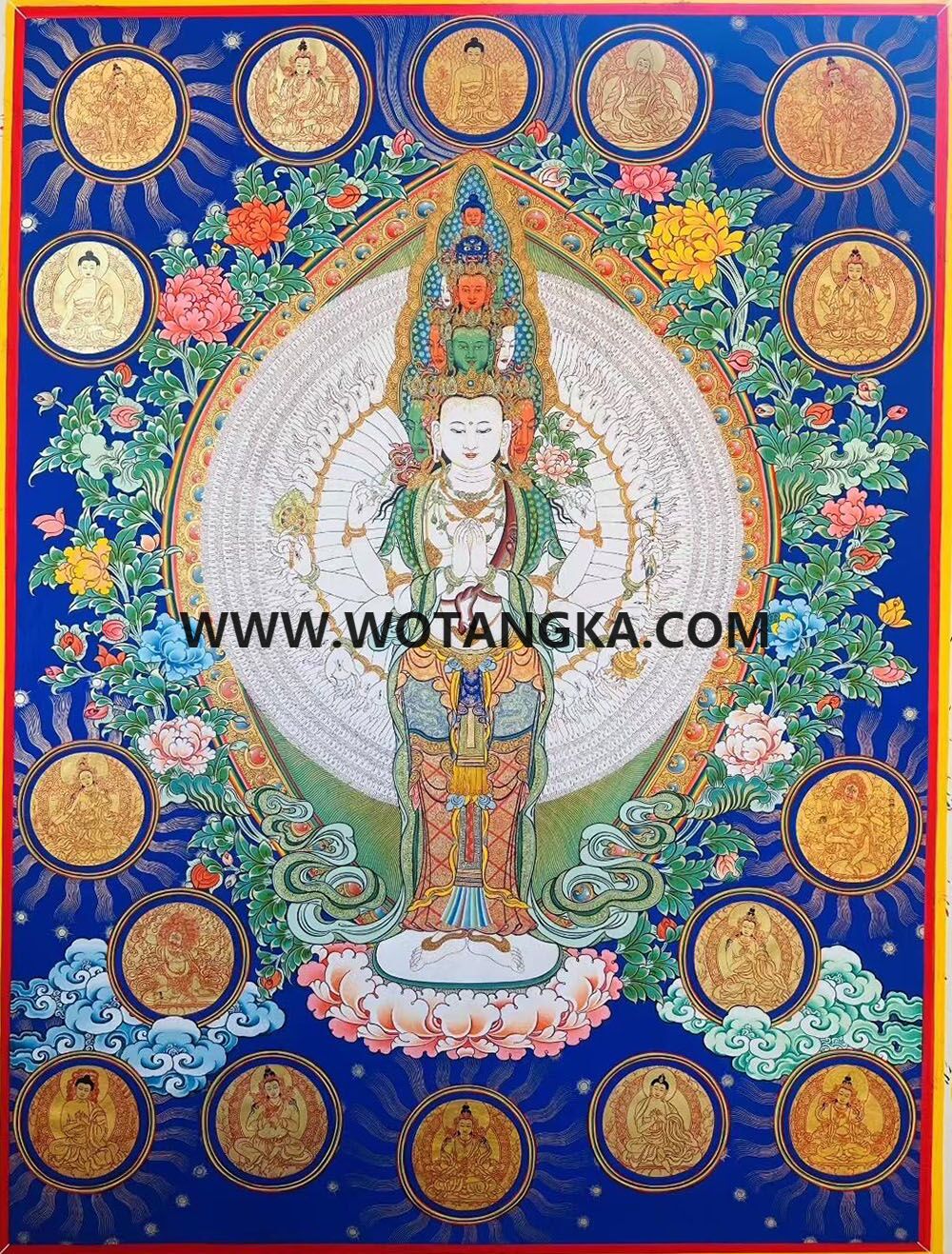 编号189-856491：彩绘唐卡-千手观音（80*60CM左右）