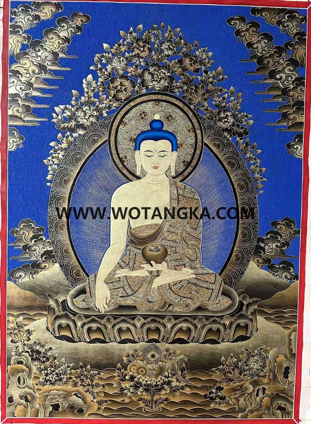 编号189-861342：黑金唐卡-释迦牟尼佛（60*45CM左右）