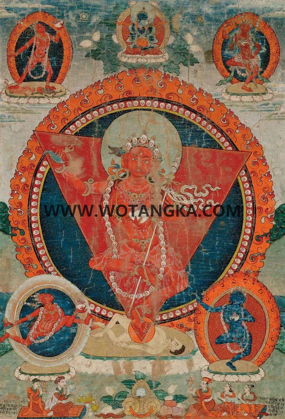 沃唐卡编号AC22034：金刚亥母曼茶罗