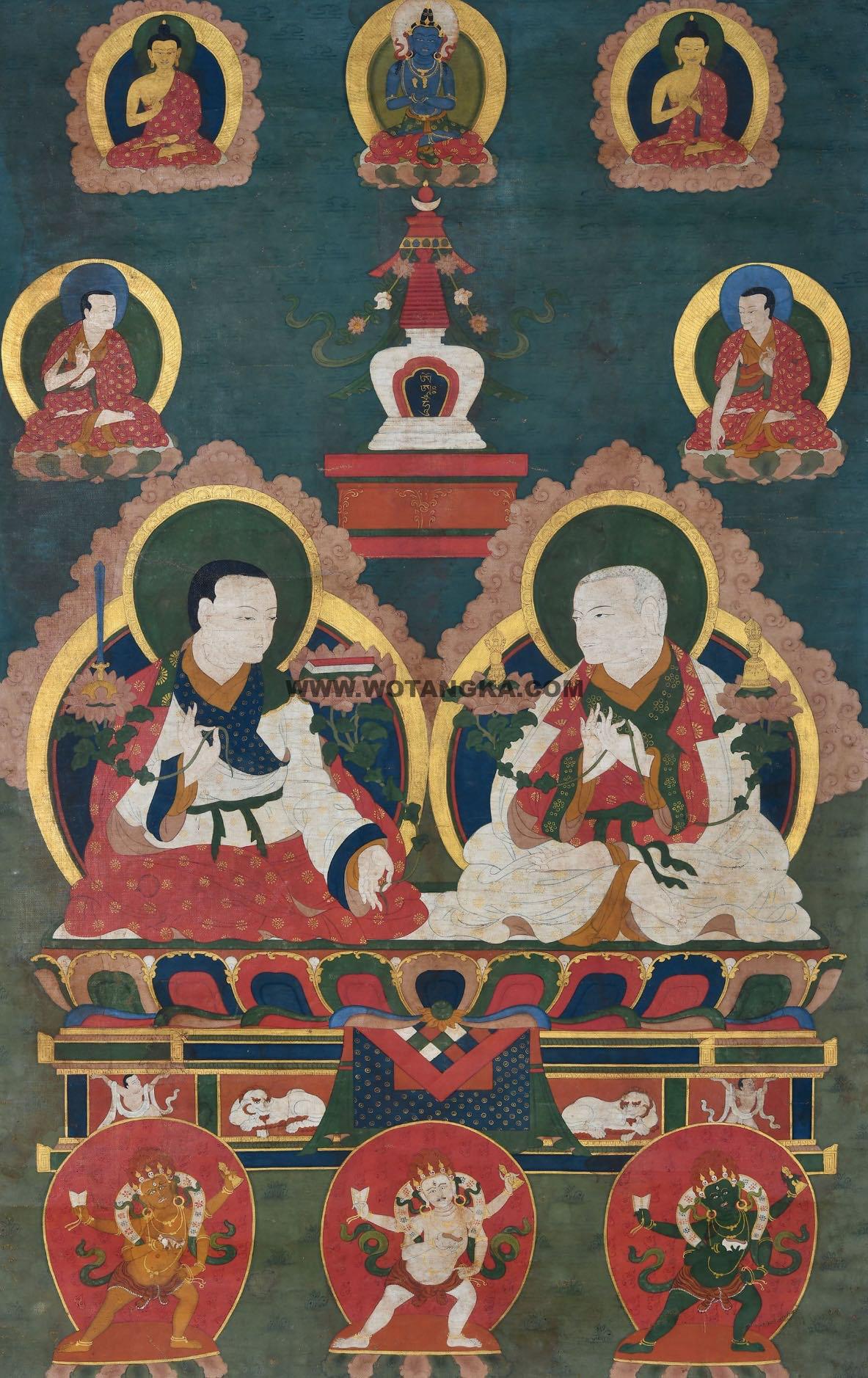 沃唐卡编号AC23456：萨迦祖师对坐